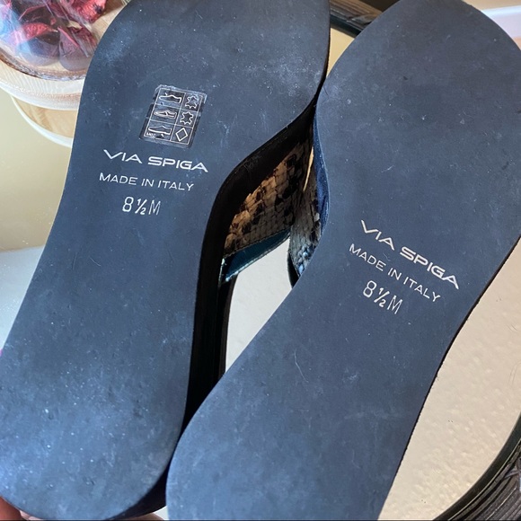 Vintage Via Spiga Chunky Snakeskin Wedges Size 8.5 - Picture 7 of 10